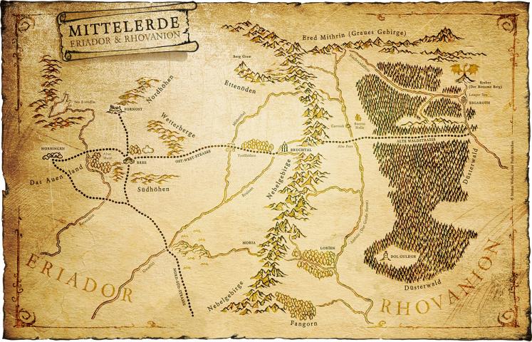 Kartenillustration für Sonderheft »Bilbos Reise zum Erebor« von Stefan Servos (HEEL Verlag)